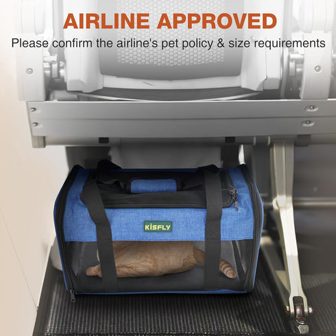 17"x11"x9.5" 12 lb, 10 lb, TSA Approved Pet Carrier in Cabin, Soft Cat Carriers for Small Cats up to Top-Open Portable