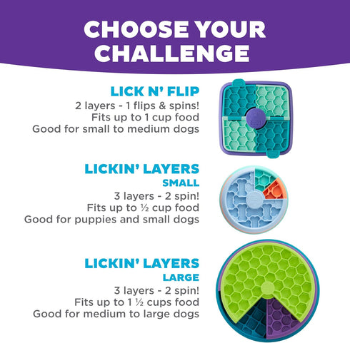 3-in-1 1 7.4 7.4 Outward Hound by Nina Ottosson Lick N Flip Interactive Dog Puzzle Toy, Lick Mat & Slow Feeder Calming