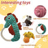 Sumuyo Toy,2-Pack Plush Wrinkled Squeaky Dog The Best Durable Teething Puppy Rope Chew Toy Keeps Them Busy Playing