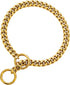 txprodogchains 18K Gold Chain Dog Collar, 10MM Cuban Link Stainless Steel Metal Links for Small Medium Large Dogs
