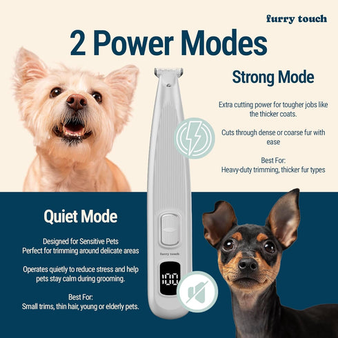 Trimmer Dog Paw - Electric Cordless Pet Clippers for Dogs & Cats - Quiet Dual-Speed Groomer with Pet-Safe Blade