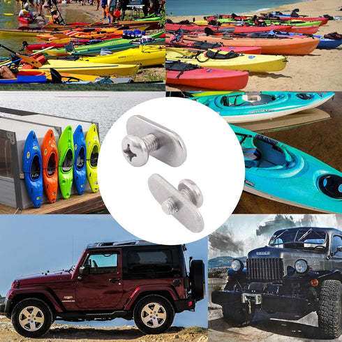 Kayak Hardware Mount Accessories Replacement Kit for Kayaks, Canoes, Boats - 316 SS M6 Short Track/Rail Screws & Nuts