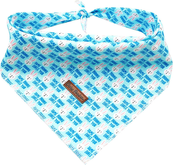 Bobo Dog Bandana, 1PC Easter Day Dog Bandanas Blue Bunny Print Bibs