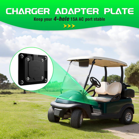 WOLFWILL 110V 36V TXT/TXT36, (4 Golf Cart Charging Port Adapter Plate Compatible with EZGO Shore Power Inlet