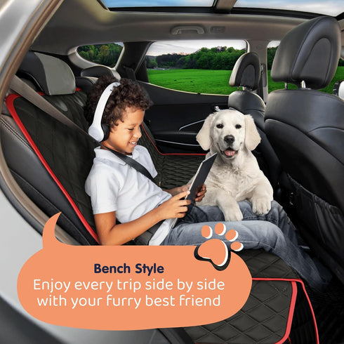 Hammock Hammock Petloox Dog Car Seat Cover for Back Seat, Waterproof for Car, SUV & Truck, Non-Slip Backseat Cover