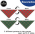 2 Pack, Doncida Red Green Buffalo Plaid Dog Bandanas for Christmas Reversible Triangle Dog Scarf for Medium and Large