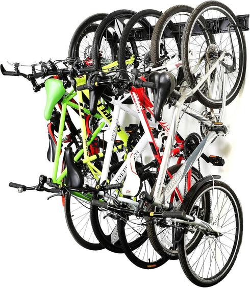 Ultrawall Stainless Steel Bike Storage Rack, 6 Bike Storage Hanger Wall Mount, Holds Up to 300lbs, Black