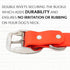 Regal Dog Products Small Orange Dog Collar - Heavy Duty Double Buckle & D Ring, Adjustable Biothane Chew Resistant