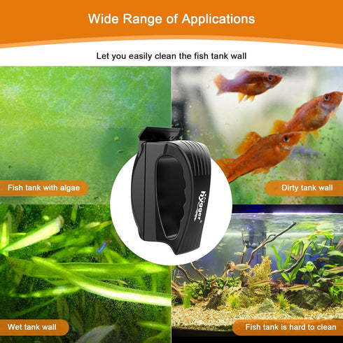 0.1-0.2 Inch hygger Aquarium Strong Magnetic Glass Cleaner, Professional Fish Tank Algae Magnet Cleaning Tool