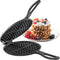 Megachef 6.7 Inch Round Cast Iron Pie Iron Outdoor/Camping Cookware with Long Handle
