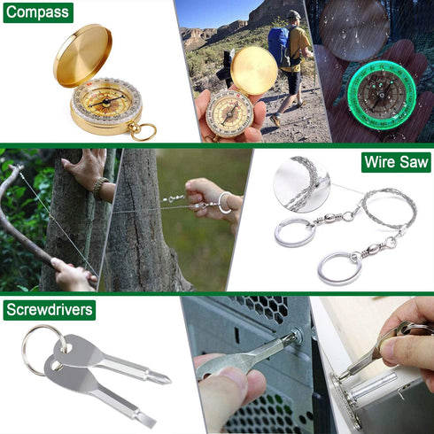 Survival Kit 35 in 1 - First Aid Kit, Survival Gear, Tool Gifts for Men, Boyfriend, Husband, Christmas, Camping, Hiking