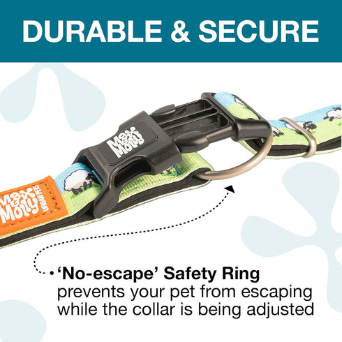 Max & Molly Black Sheep Dog Collar with Safety QR Code Tag, Soft Adjustable Waterproof Design