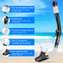 HiiPeak Snorkeling Gear for Adults, Dry Snorkel Set with Panoramic Wide View Diving Scuba Mask and Nose Cover