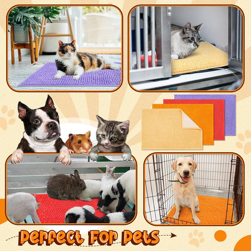 8 Mat(24x16'',Beige, Barydat Pcs Guinea Pig Cage Liner for Guinea Pig Cage Bedding Reusable Rabbit Mat Pad Washable