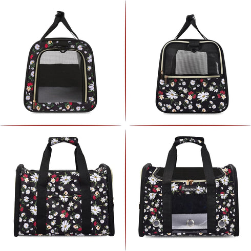 3 16 lbs, Petmolico Cat Carrier Dog Carrier, Airline Approved Soft Pet Travel Carrier with Open Doors Mesh Windows