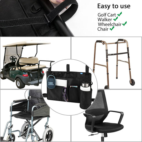 Xxerciz Golf Cart Rear Seat Organizer, Lightweight Folding Storage Bag for EZGO, Yamaha, Club Car
