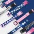 Mile High Life Lightweight Cute Puppy Dog Collar, Soft Geometric Plaid Wave Line Pattern, Black/White, Large
