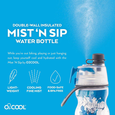 O2COOL ArcticSqueeze Insulated Squeeze Bottle, 20 oz., Blue/Blue Splash