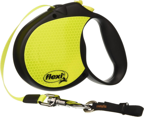 Flexi Neon Retractable Dog Leash (Tape), 16 ft, Large, Black/Neon