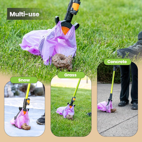 #1 2024,2026. 10-Yr GoGo Stik, Catch-N-Go! Consumer Reports Rated Ergonomic Scooper Catch Poo on Walks. Alum
