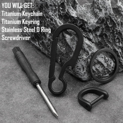 Titanium Carabiner Keychain Clip, Minimalist Key Clip EDC Quick Release Hooks for Everyday Use