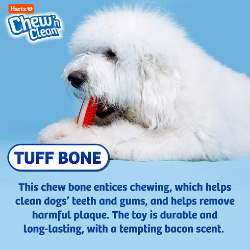 Hartz Chew 'n Clean Tuff Bone Tough Dog Chew Toy, Large, 3 Pack