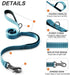 TwoEar 5FT 1IN Strong Blue Dog Leash with 2 Padded Handles for Extra Control, Reflective Lead for Small Medium Large