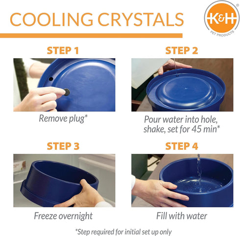 K&H Pet Products Coolin' Pet Bowl, Insulated Ice Cold Dog Bowl, 96 Ounces, Cooler Blue