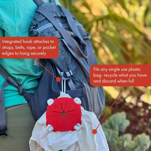 BuschKraft Bag Portable Reusable Trash Bag & EDC Organizer, Mobile Hanging Garbage Solution for Camping, Hiking