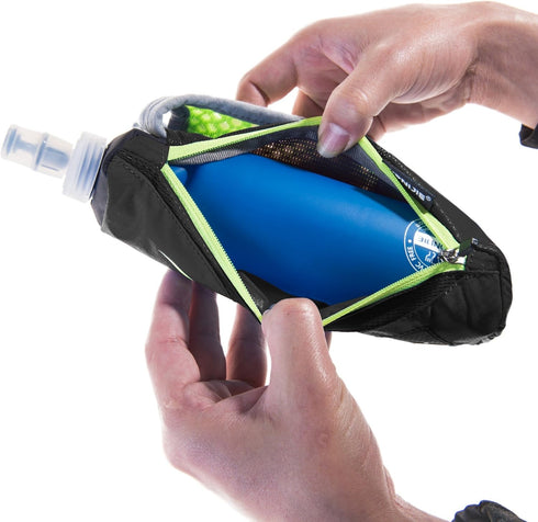 LERMX Quick Grip Chill Handheld Soft Flask Water Bottle - 17 oz Hydration Pack in Black