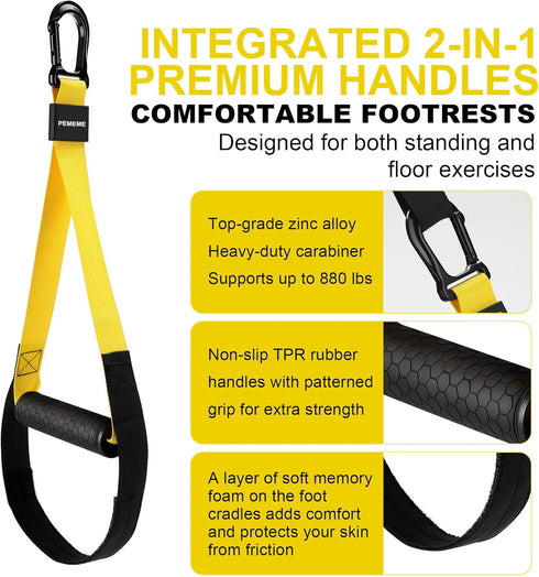 Home Resistance Training Kit, Full-Body Workout with Suspension Trainer Straps, Door Anchor, Handles, Carrying Bag