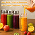 12 oz 6 Pack Luxfuel Glass Juice Bottles with Lids, Wide Mouth Borosilicate Glass Bottles with Stainless Steel Lids