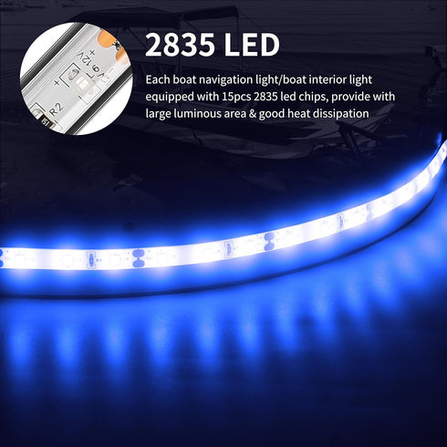 Yacht,4 RVZONE LED Boat Interior Lights, Boat Led Strip Lights Marine Waterproof Marine Lighting Strip Night Fishing