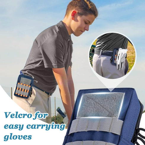 Golf Balls Bag, Molle Golf Tees Holder Pouch for Golf Rangefinder Storage, Zipper Golf Accessories Bag