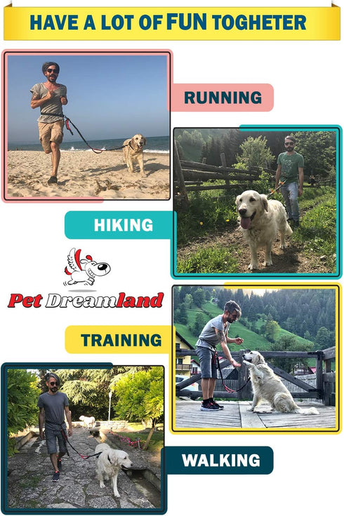 Correa para perro Manos libres para correr, caminar, entrenamiento canino, excursionismo | Tamaño: Perros