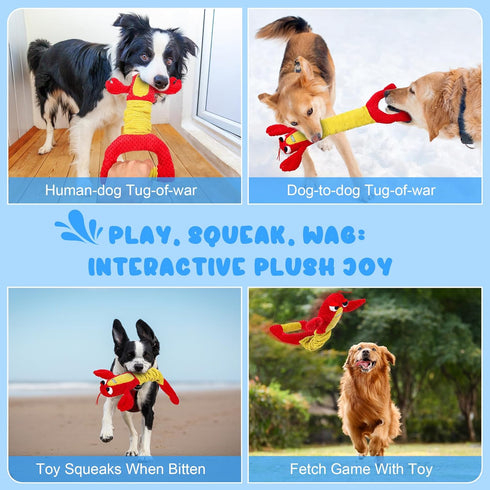 IOKHEIRA Dog Toys for Large Dogs, Squeaky Stuffed Tug of War Toys for Small/Medium/Big Sizes