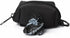 Dog Poop Bag Holder with Leash Attachment, Black - Includes 1 Roll of Poop Bags, Lightweight Fabric Dispenser