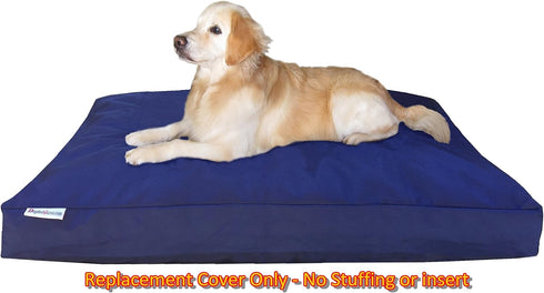 Dogbed4less XXL Heavy Duty Dog Pet Bed External Zipper Duvet Cover - Replacement Cover 55X37X4 Inches, Navy Blue
