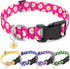 BiPawTi Cute Flower Dog Collar with Daisies Charms, Pretty Floral Collar for Small Dogs, Female Puppy Girls Boys (S,