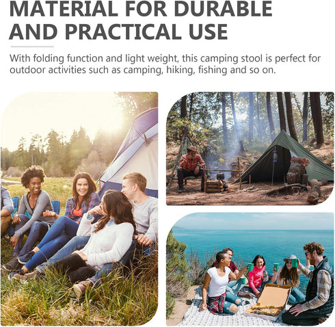 Backpacking Yardwe Lightweight Aluminum Folding Stool Portable Camping Bench with Storage Bag Footrest for Fishing