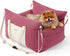 Lesure Small Dog Car Seat - Waterproof Booster Seat with Storage Pockets, Clip-On Safety Leash, Memory Foam Filling,