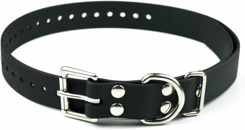 Educator Biothane Dog Collar, Black, 1-Inch, Adjustable, Waterproof, Odorproof, Metal Buckle, D Ring for Dogs