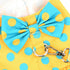 Dog Harness Dress for Small Medium Dogs, Polka Dots Tutu Skirt with Leash, Spring Summer Yellow M Apparel