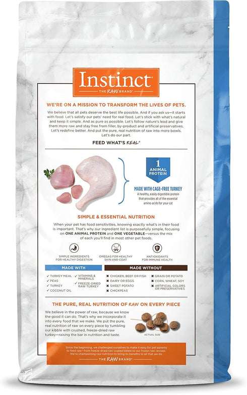 Instinct Limited Ingredient Diet Grain Free Recipe with Real Turkey Natural Dry Cat Food, 11 lb Bag