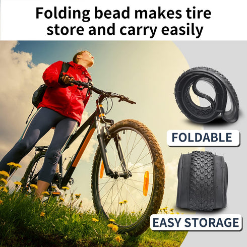 SIMEIQI 24" / 26" Bike Tires, 24 X 2.125 & 26 X 2.125 Replacement Tires or Inner Tubes with AV 32mm Schrader Valve