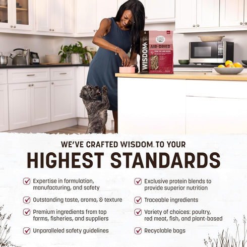 Earth Animal Wisdom Air Dried Dog Food, from The Land Recipe, Venison, Beef, Bison, 2 lb Bag, Made in USA