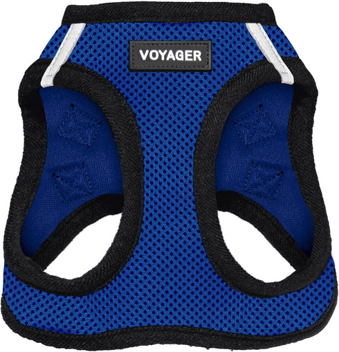 Best Pet Supplies All Weather Mesh Reflective No Pull Harness for Small, Medium Dogs, Cats - Royal Blue/Black Trim, S