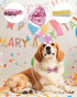 PET SHOW Pink Floral Hat, Bandana & Collar Bows Set - Adjustable Birthday Gift for Dog, Cat, Rabbit