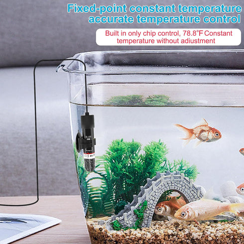 Small Aquarium Heater, 10W Betta Heater, Super Mini USB Powered Submersible Fish Tank Heater, Constant Temperature 78?