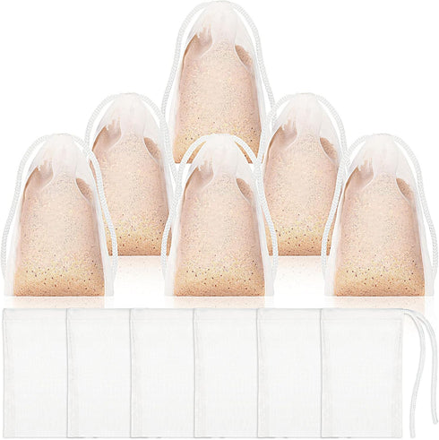 Shappy 12 Pieces Small Aquarium Filter Bags, 150 Micra Fine Filter Media Bags, High Flow Nylon Mesh with Drawstring